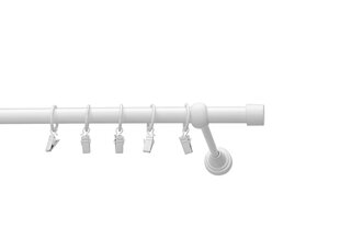 Single metal curtain rod 19 mm OLIMP, 150 cm, white painted kaina ir informacija | Karnizai | pigu.lt