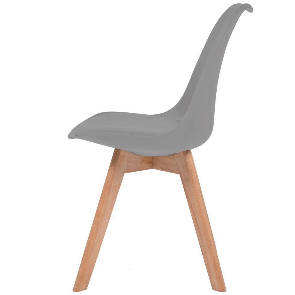 Valgomojo kėdės, 6vnt., dirbt. oda, masyvi mediena, pilkos sp. kaina ir informacija | Virtuvės ir valgomojo kėdės | pigu.lt