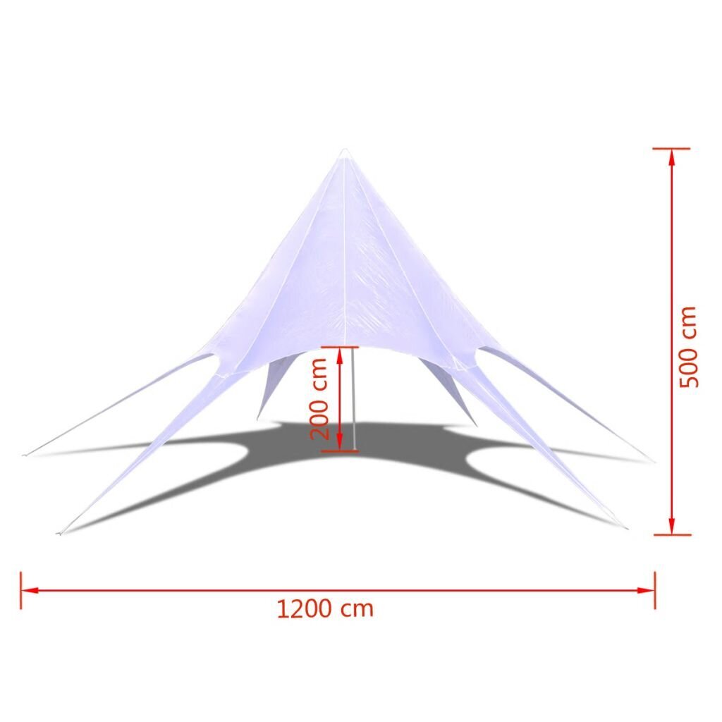 Šešiakampė pavėsinė, 120 cm, balta kaina ir informacija | Pavėsinės | pigu.lt