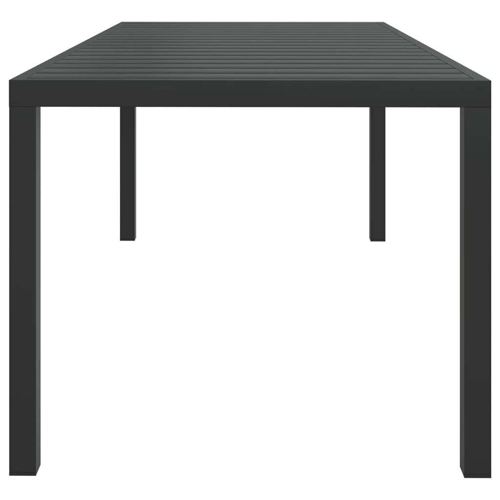 Sodo valgomojo stalas, WPC, aliuminis, 185x90x74cm, juodas kaina ir informacija | Lauko stalai, staliukai | pigu.lt
