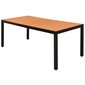 Sodo valgomojo stalas, WPC, aliuminis, 185x90x74cm, rudas kaina ir informacija | Lauko stalai, staliukai | pigu.lt