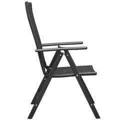Sodo kėdės, 2 vnt., poliratanas, aliuminis, juodos kaina ir informacija | Lauko kėdės, foteliai, pufai | pigu.lt