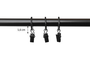 Single metal curtain rod 19 mm OLIMP, 300 cm, painted black цена и информация | Карнизы | pigu.lt