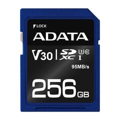 Карта памяти ADATA Premier Pro UHS-I SDXC, 256 ГБ, Flash memory class 10, U3, V30, 85 MB цена и информация | ADATA Мобильные телефоны, Фото и Видео | pigu.lt