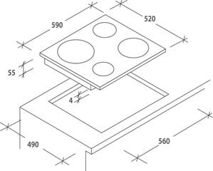 CANDY CH64CCB цена и информация | Варочные поверхности | pigu.lt