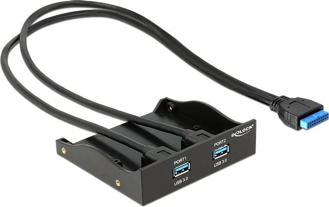 Delock 2 ports Front Panel USB 3.0 with internal 19 pin head connector (61896) kaina ir informacija | Korpusų priedai | pigu.lt