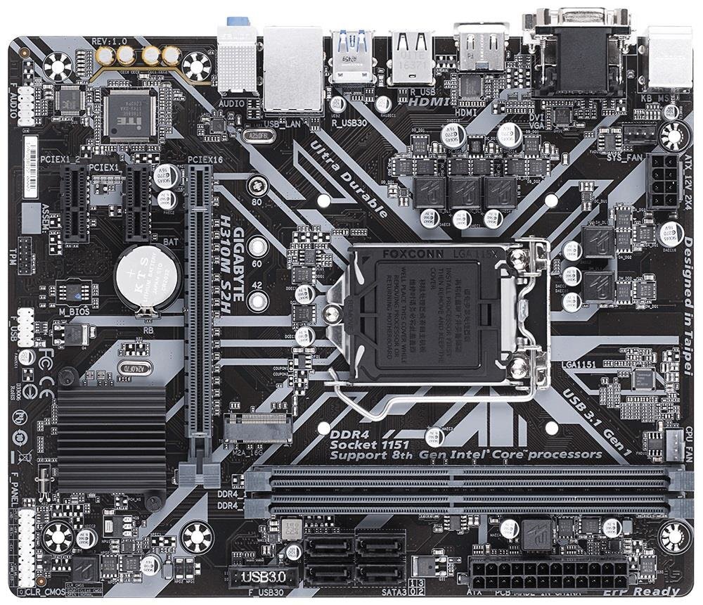 GIGABYTE H310M S2H 1.0 M/B kaina ir informacija | Pagrindinės plokštės | pigu.lt