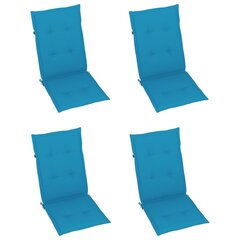 Sodo kėdės pagalvėlės, 4vnt., mėlynos, 120x50x4cm kaina ir informacija | Pagalvės, užvalkalai, apsaugos | pigu.lt