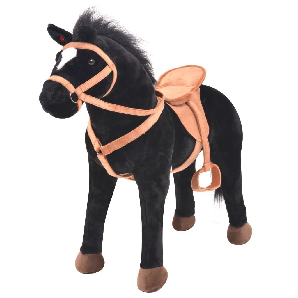 Stovintis pliušinis žaislas žirgas, juodas kaina ir informacija | Minkšti (pliušiniai) žaislai | pigu.lt