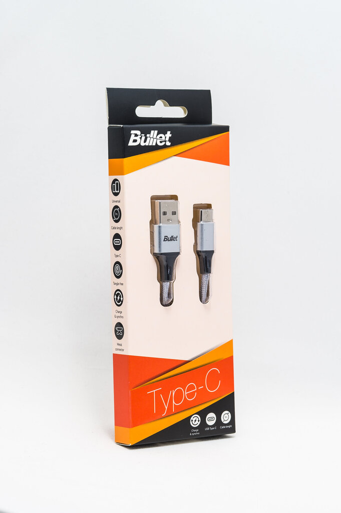 Bullet USB kabelis Type-C, 1m. kaina ir informacija | Laidai telefonams | pigu.lt