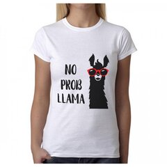 Moteriški marškinėliai "No prob-llama" kaina ir informacija | Originalūs marškinėliai | pigu.lt