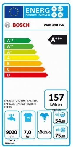 BOSCH WAN280L7SN цена и информация | Skalbimo mašinos | pigu.lt