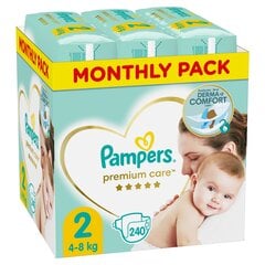 Sauskelnės PAMPERS Premium Monthly Pack 2 dydis 4-8 kg, 240 vnt. kaina ir informacija | Sauskelnės | pigu.lt