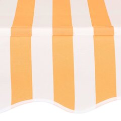 Ручная выдвижная маркиза, оранжево-белые полосы, 350см цена и информация | Зонты, маркизы, стойки | pigu.lt