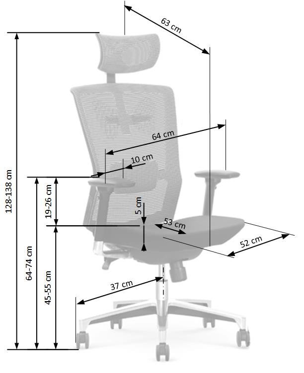 Biuro kėdė Halmar Ambasador, pilka/juoda цена и информация | Biuro kėdės | pigu.lt