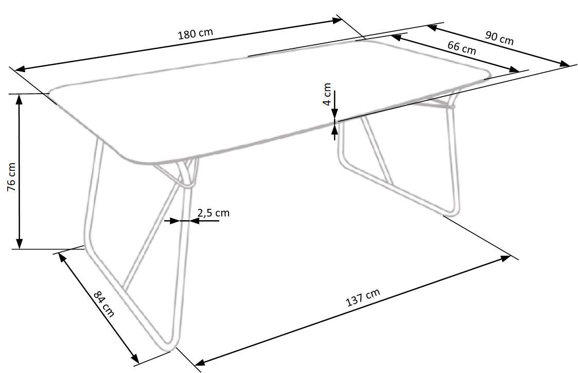 Valgomojo stalas Halmar Houston, rudas/juodas цена и информация | Virtuvės ir valgomojo stalai, staliukai | pigu.lt