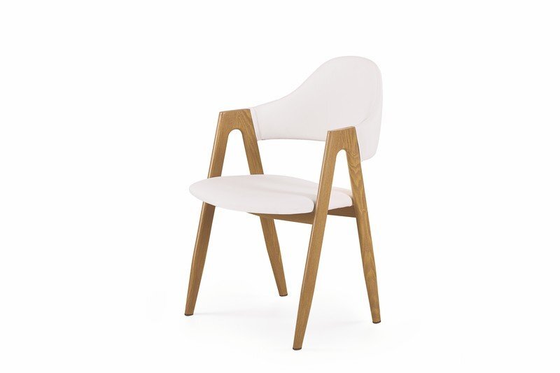 2-jų kėdžių komplektas Halmar K247, baltos/ąžuolo spalvos цена и информация | Virtuvės ir valgomojo kėdės | pigu.lt