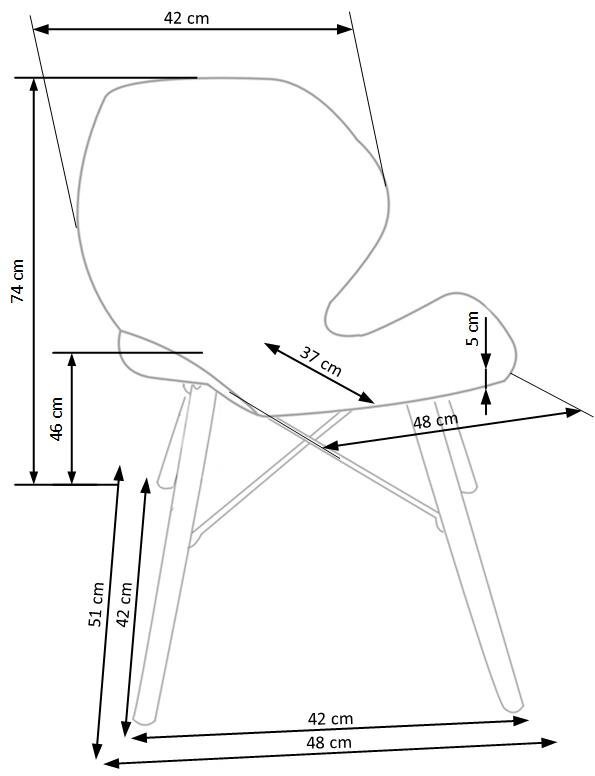 2-jų kėdžių komplektas Halmar K281, baltas/rudas kaina ir informacija | Virtuvės ir valgomojo kėdės | pigu.lt