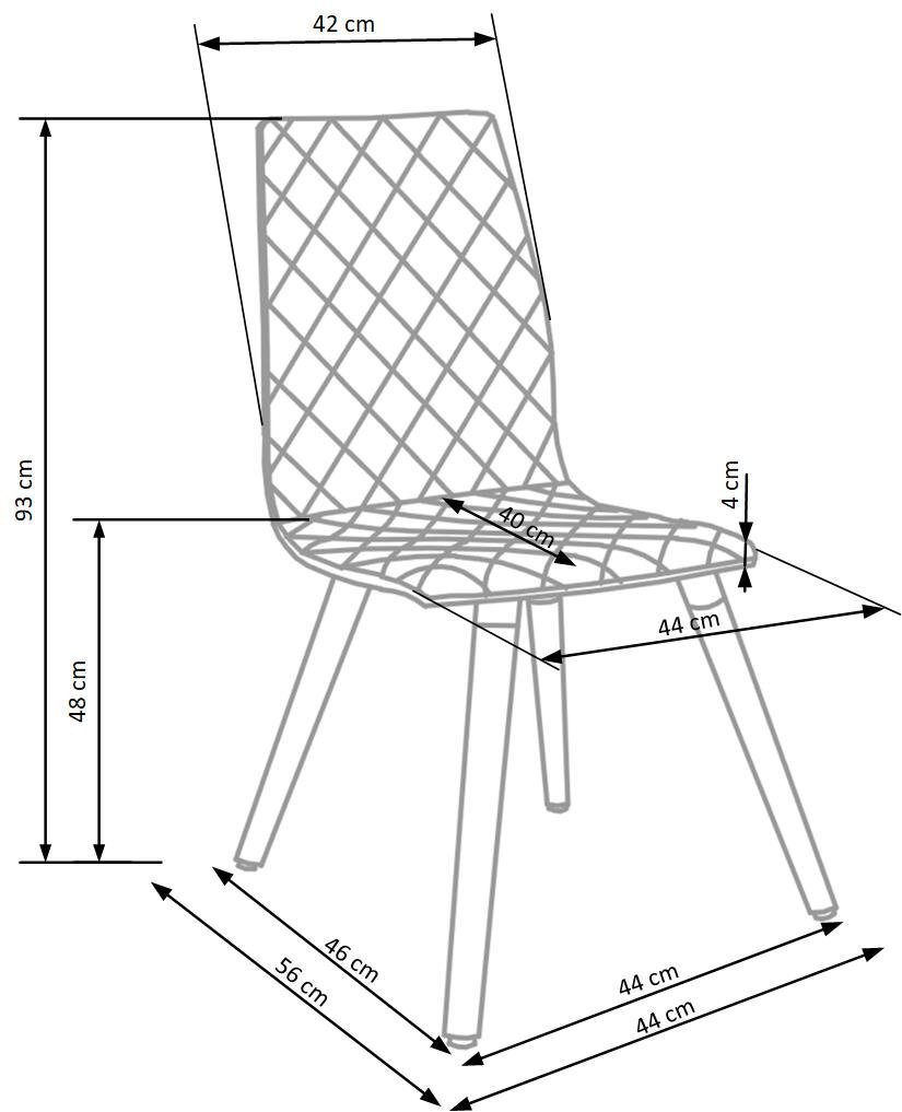 2-jų kėdžių komplektas Halmar K282, smėlinis kaina ir informacija | Virtuvės ir valgomojo kėdės | pigu.lt