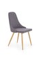 4-ių kėdžių komplektas Halmar K285, tamsiai pilkas kaina ir informacija | Virtuvės ir valgomojo kėdės | pigu.lt