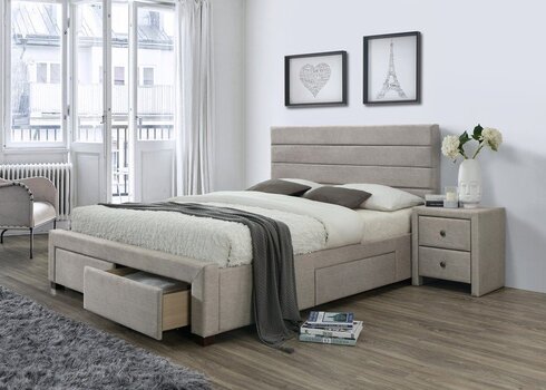 Кровать Halmar Kayleon 160x200 cм, песочный цвет цена и информация | Кровати | pigu.lt