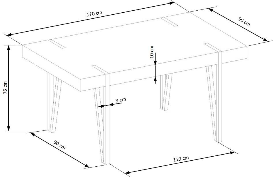 Valgomojo stalas Halmar Yohann, rudas/juodas цена и информация | Virtuvės ir valgomojo stalai, staliukai | pigu.lt