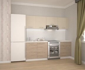 Virtuvinių spintelių komplektas Halmar Katia 220, kreminės/ąžuolo spalvos kaina ir informacija | Virtuvės baldų komplektai | pigu.lt