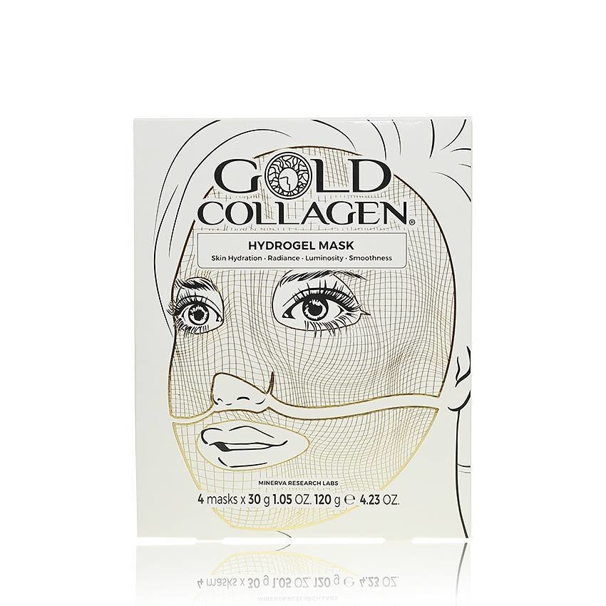 Hidrogelio veido kaukė Gold Collagen (4 vnt) цена и информация | Veido kaukės, paakių kaukės | pigu.lt