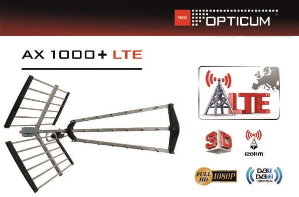 OPTICUM AX 1000+LTE filt DVB-T antena 18 dB kaina ir informacija | TV antenos ir jų priedai | pigu.lt