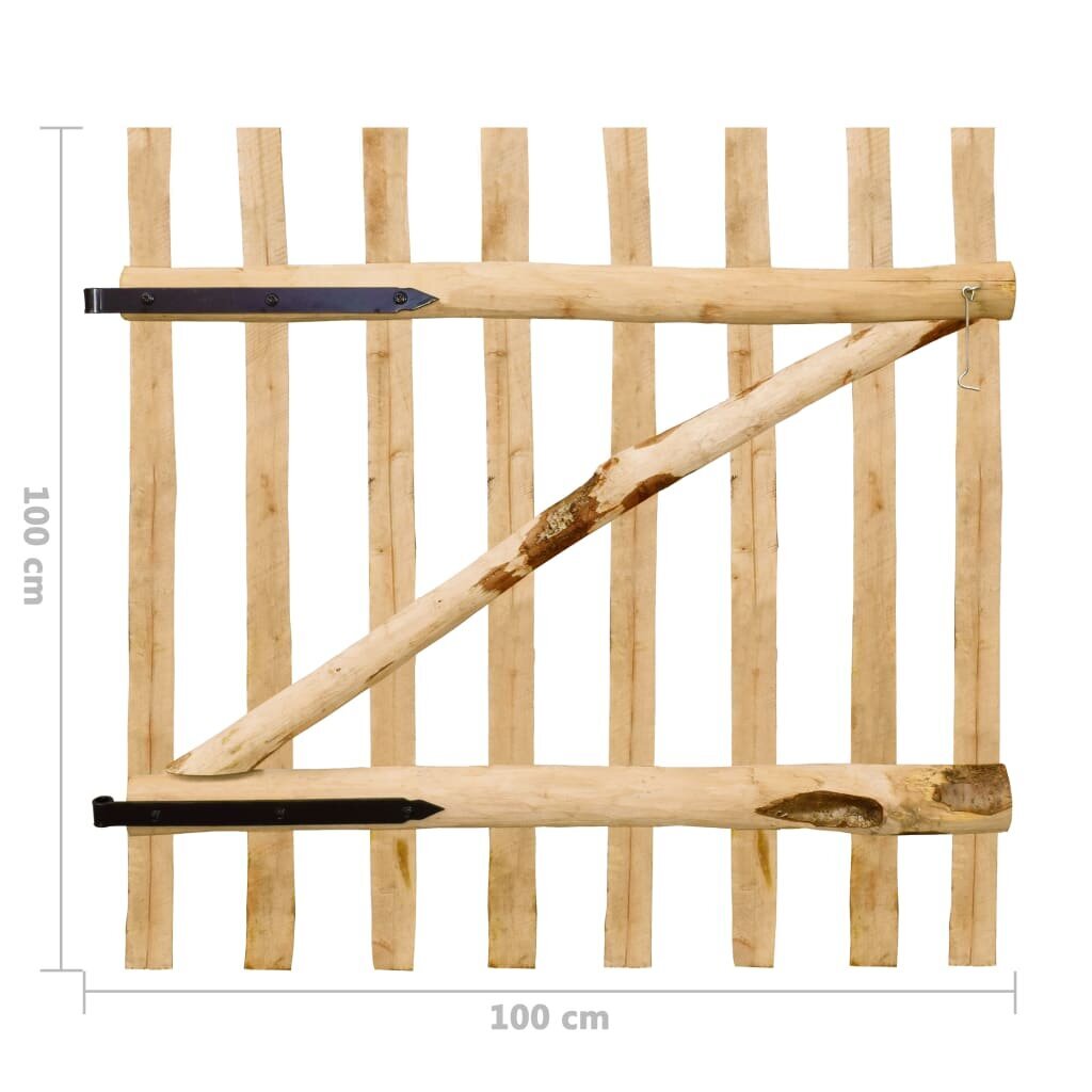 Tvoros vartai, lazdyno mediena, 100x100cm kaina ir informacija | Tvoros ir jų priedai | pigu.lt