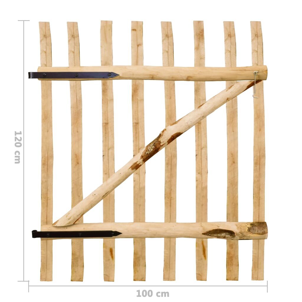 Tvoros vartai, lazdyno mediena, 100x120cm kaina ir informacija | Tvoros ir jų priedai | pigu.lt