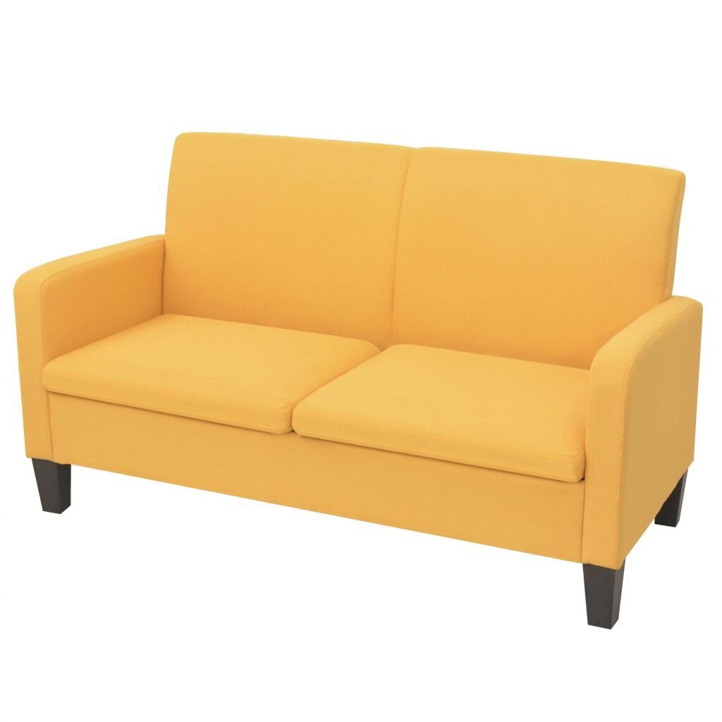 Dvivietė sofa, 135x65x76, geltonos spalvos kaina ir informacija | Sofos | pigu.lt