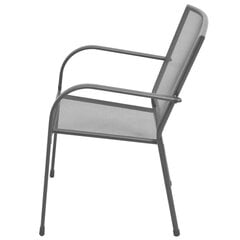 Lauko kėdės vidaXL, 2vnt., pilkos kaina ir informacija | Lauko kėdės, foteliai, pufai | pigu.lt
