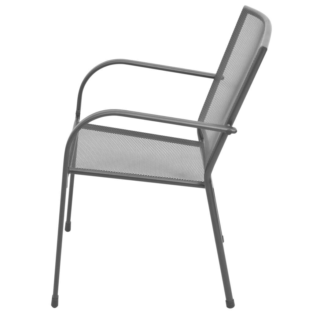 Lauko kėdės vidaXL, 2vnt., pilkos kaina ir informacija | Lauko kėdės, foteliai, pufai | pigu.lt