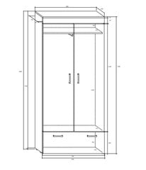 Шкаф Max 05, белый/черный цена и информация | Шкафы | pigu.lt