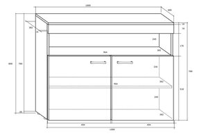 Шкафчик Max 01, белый/черный цена и информация | Шкафчики в гостиную | pigu.lt
