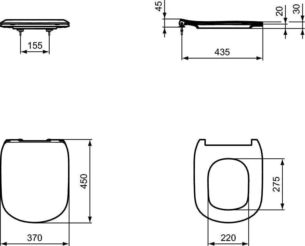 Dangtis WC Ideal Standard Tesi, Thin, baltas. T352801 kaina ir informacija | Priedai unitazams, bidė | pigu.lt