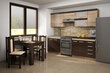 Virtuvinė spintelė Milo S60/4SZ, rudos/ąžuolo spalvos цена и информация | Virtuvinės spintelės | pigu.lt