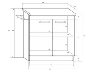 Кухонный шкаф  Milo S80, дуб цена и информация | Кухонные шкафчики | pigu.lt
