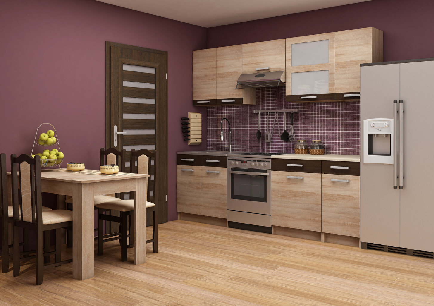 Virtuvinė kampinė spintelė Polo W60N, ąžuolo/rudos spalvos kaina ir informacija | Virtuvinės spintelės | pigu.lt