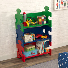 Vaikiška lentyna Puzzle Kidkraft, mėlyna/raudona/žalia kaina ir informacija | Vaikiškos lentynos | pigu.lt