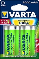 Varta Ready to Use 3000mAh D akumuliatorius, 2 vnt. kaina ir informacija | Elementai | pigu.lt