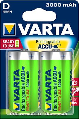 Varta Ready to Use 3000mAh D akumuliatorius, 2 vnt. цена и информация | Elementai | pigu.lt