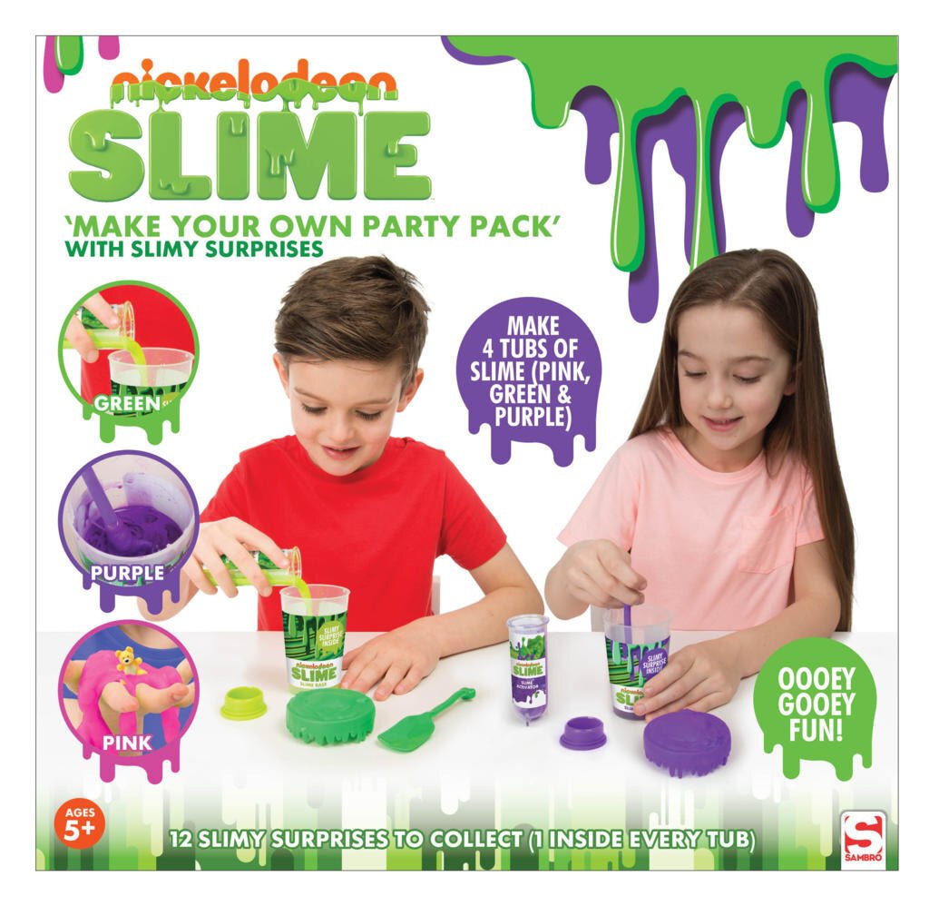 Gleivių šlykštukų rinkinys Slime Nickelodeon Make Your Own Party Pack цена и информация | Lavinamieji žaislai | pigu.lt