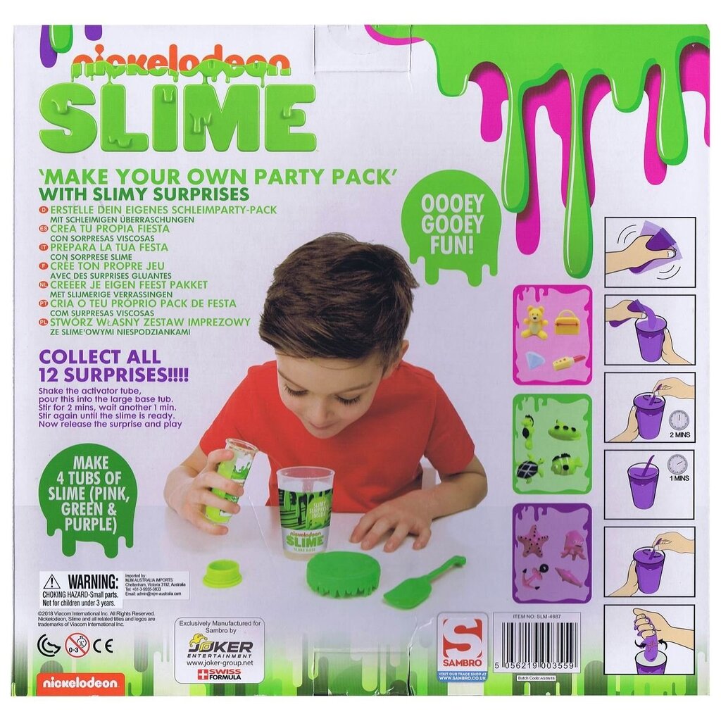 Gleivių šlykštukų rinkinys Slime Nickelodeon Make Your Own Party Pack kaina ir informacija | Lavinamieji žaislai | pigu.lt