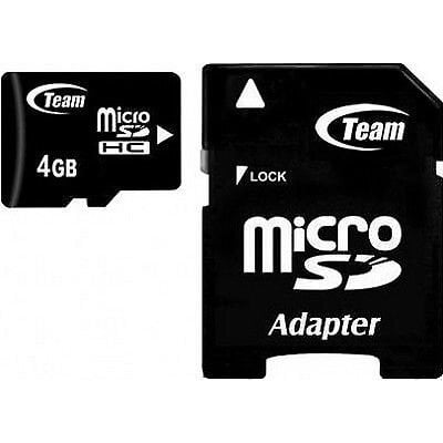 Карта памяти для телефона Карта памяти Flash Micro-SD 4GB Team C10 1Adp  цена | pigu.lt