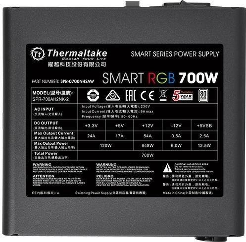 Thermaltake Smart RGB 700 W kaina ir informacija | Maitinimo šaltiniai (PSU) | pigu.lt