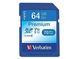 Verbatim (44024) 64GB Premium SDXC Memory Card, UHS-I V10 U1 Class 10 kaina ir informacija | Verbatim Buitinė technika ir elektronika | pigu.lt