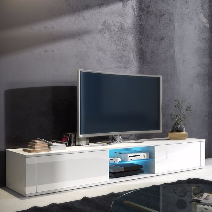 TV staliukas Elegant LED, baltas цена и информация | TV staliukai | pigu.lt