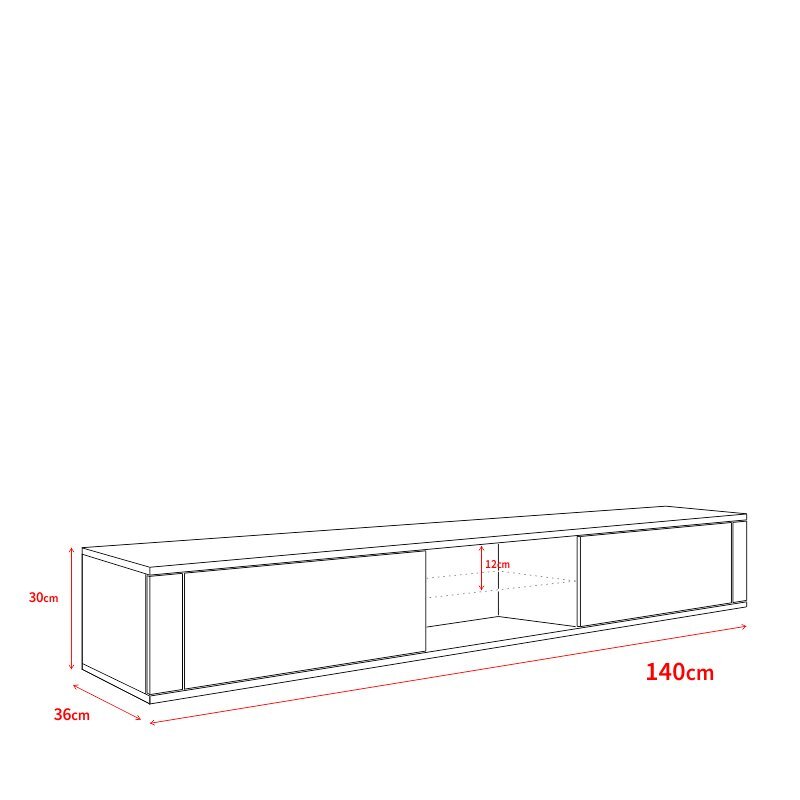 TV staliukas Elegant LED, baltas цена и информация | TV staliukai | pigu.lt